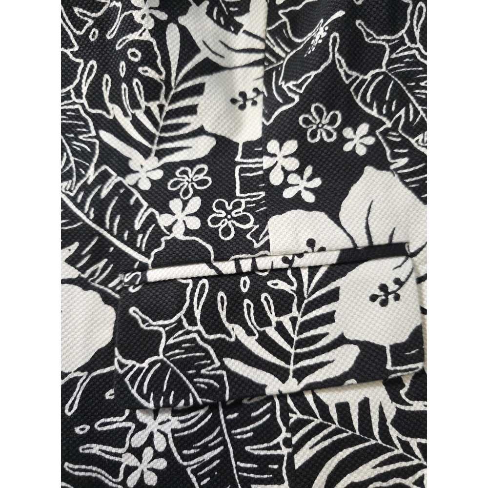 Croft & Barrow Black White Floral Blazer Jacket Cotton Stretch Size S 98% Cotton - Picture 9 of 11
